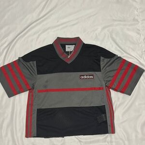 Adidas Black and Gray Striped Jersey